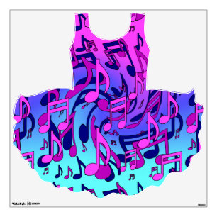 Beautiful Music Swirly Musical Notes Colorful Art Wall Decal