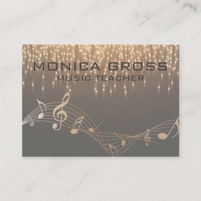 Beautiful Musical Note sparkle confetti Business Card (Front)
