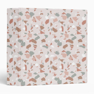 Beautiful muted desert tones terrazzo 3 ring binder