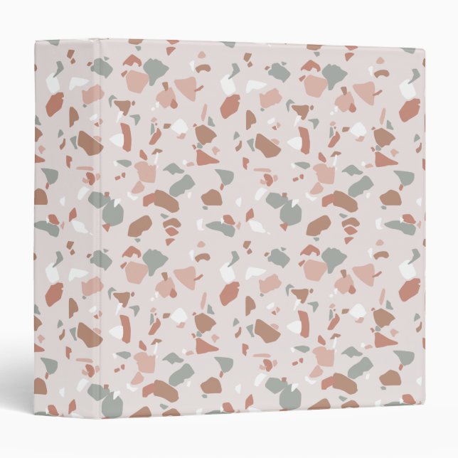 Beautiful muted desert tones terrazzo 3 ring binder (Front/Spine)