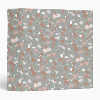 Beautiful Muted Desert Tones Terrazzo Marble 3 Ring Binder by ComicDaisy at Zazzle