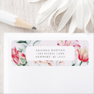 Beautiful Muted Lavender Purple Colorful Floral Label