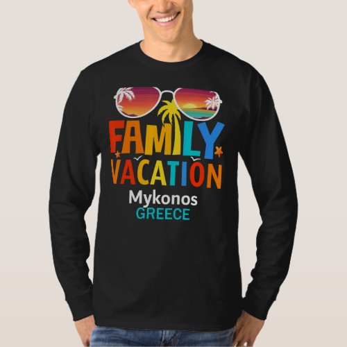 Beautiful Mykonos Island Matching Outfits Family V T_Shirt