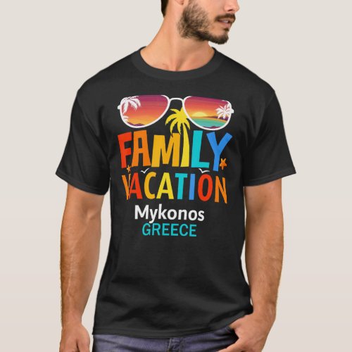 Beautiful Mykonos Island Matching Outfits Family V T_Shirt