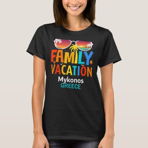 Beautiful Mykonos Island Matching Outfits Family V T_Shirt