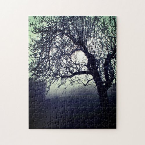 Beautiful Mystic Old Tree Foggy Landscape Trees Jigsaw Puzzle