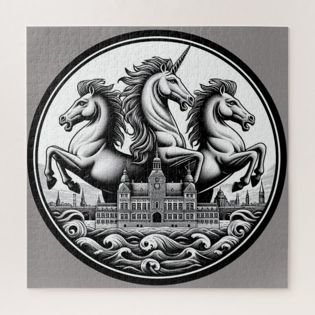 "Beautiful Mystical Horses" 17 Jigsaw Puzzle (Vertical)