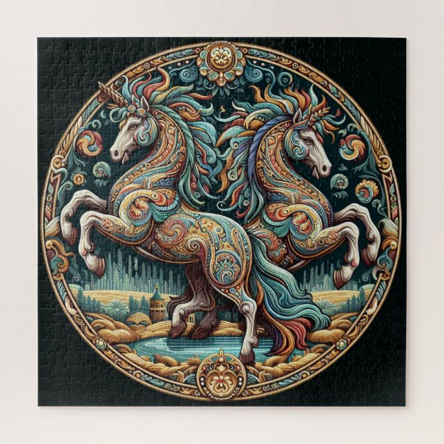 "Beautiful Mystical Horses" 25 Jigsaw Puzzle (Vertical)