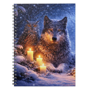 Beautiful Mystical Owl and Wolf Journal