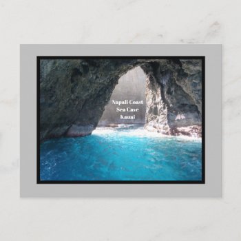 Beautiful Napali Coast Blue Sea Cave  Kauai Postcard by whatawonderfulworld at Zazzle