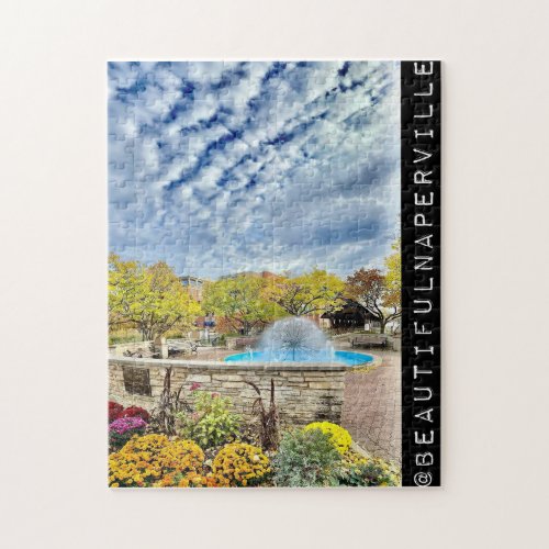 Beautiful Naperville _ Cloudy Dandelion Fountain Jigsaw Puzzle