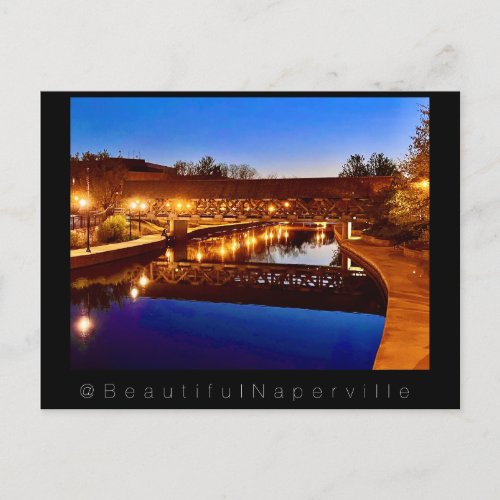 Beautiful Naperville  Riverwalk Reflections 2 Postcard