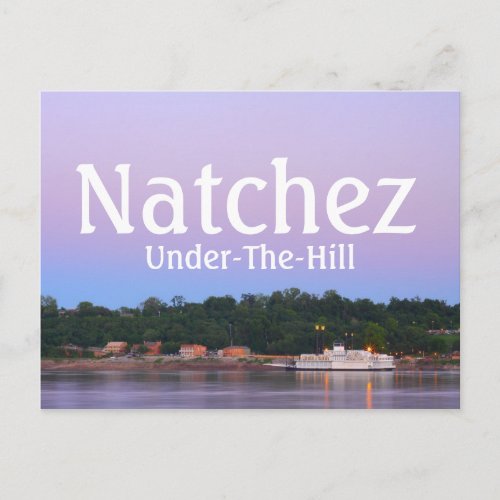 Beautiful Natchez MS Under The Hill Postcard