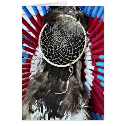 Beautiful Native American Dream Catcher Red Blue Cards (Front)