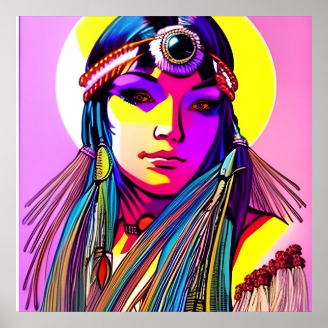 Beautiful Native American Female Poster (Front)
