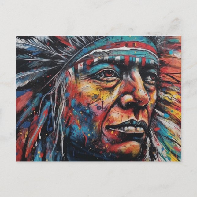 Beautiful Native American Postcard (Front)