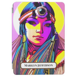 Beautiful Native American Woman. Editable name. iPad Air Cover