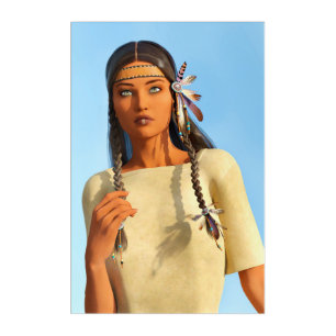 Beautiful Native American Woman Indigenous Outfit Acrylic Print