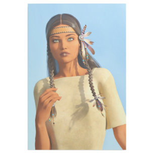 Beautiful Native American Woman Indigenous Outfit Gallery Wrap