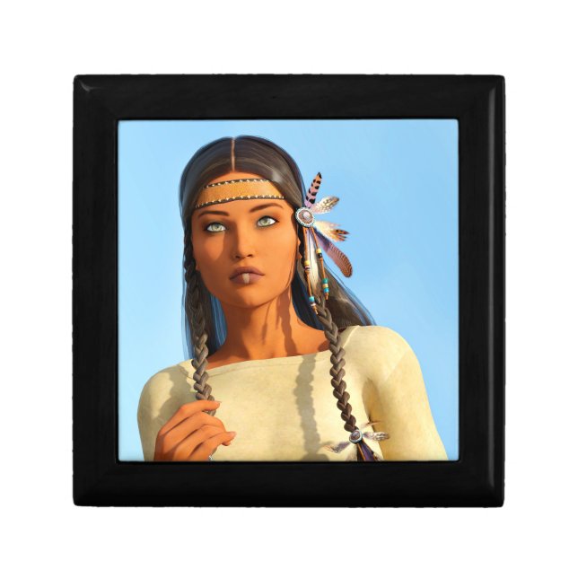 Beautiful Native American Woman Indigenous Outfit Gift Box (Front)