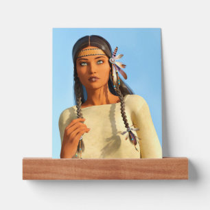 Beautiful Native American Woman Indigenous Outfit Picture Ledge