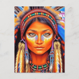 Beautiful Native American Woman Postcard