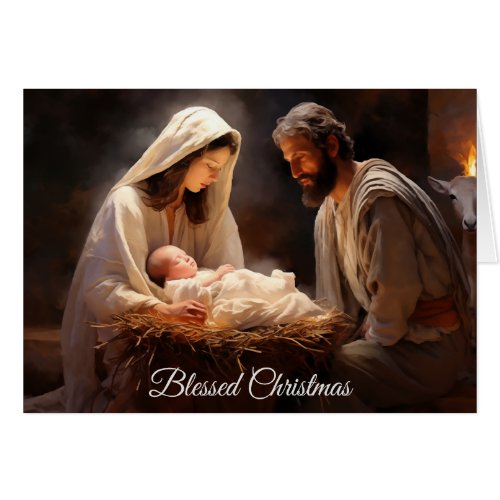 Beautiful Nativity Blessed Christmas Card
