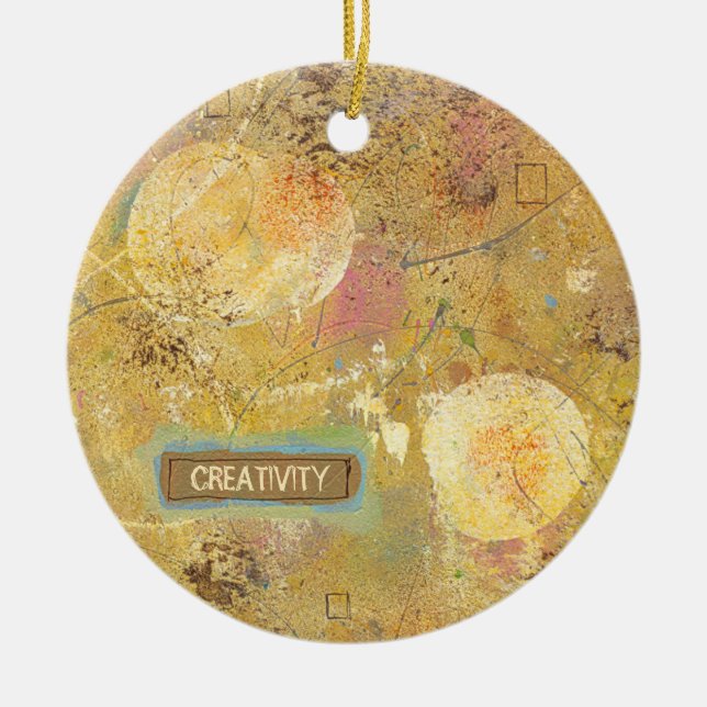 Beautiful natural fun abstract art unique painting ceramic ornament (Front)