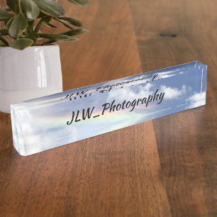 Beautiful Natural Rainbow Blue Sky acrylic Desk Name Plate