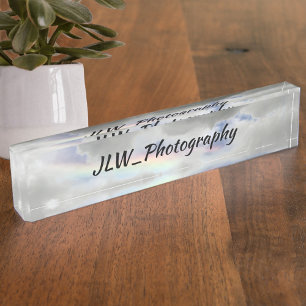 Beautiful Natural Rainbow in Stormy Sky acrylic Desk Name Plate
