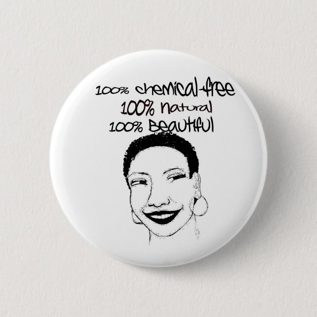 Beautiful Natural TWA Pinback Button (Front)