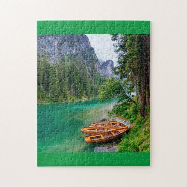 Beautiful Nature Boat At Pier Photo Jigsaw Puzzle (Vertical)