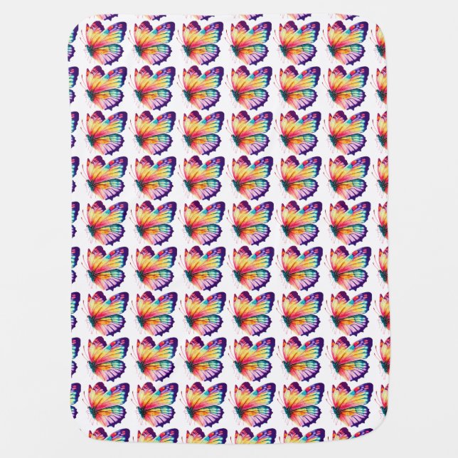 Beautiful Nature Butterfly Custom Baby Blanket (Front)