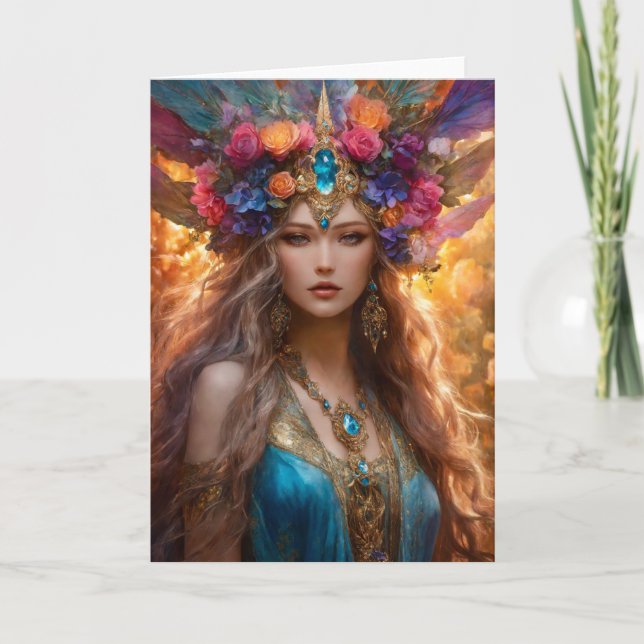 Beautiful Nature Goddess Greeting Card (Front)