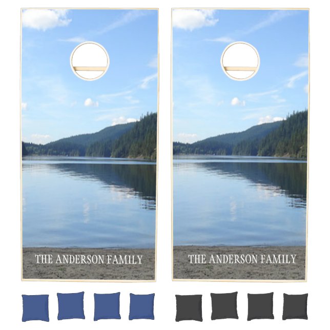 Beautiful Nature Lake Personalized Cornhole Set (Set)