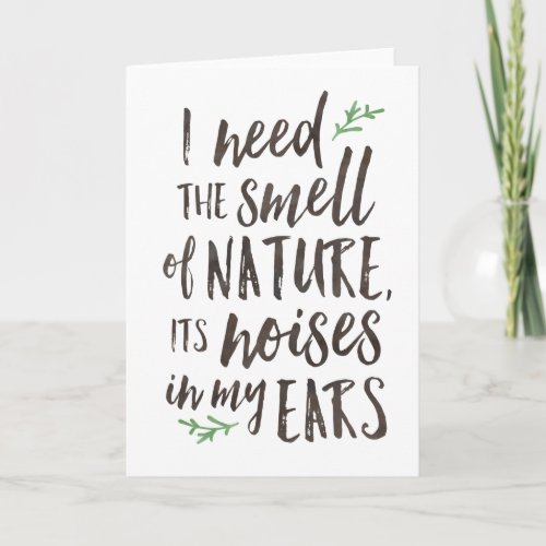 Beautiful Nature Typography Blank Greeting Card