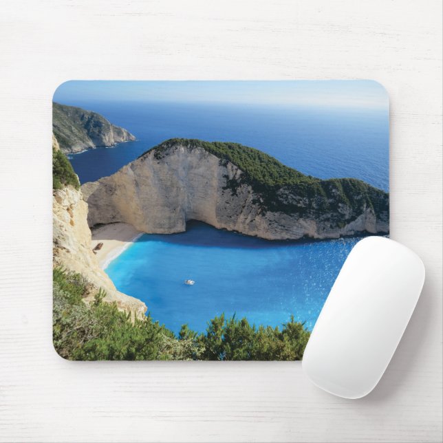 Beautiful Navagio Beach, Greece Mouse Pad (With Mouse)