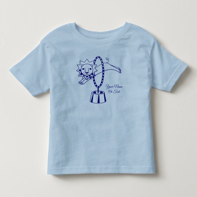 Beautiful Navy Blue Circus Lion Toddler T-shirt (Front)