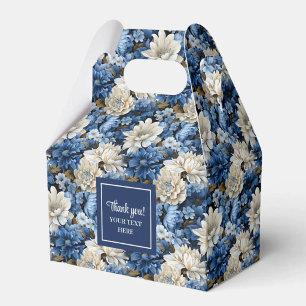 Beautiful Navy Flowers Personalized Floral Favor Boxes