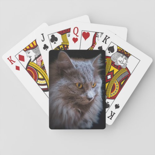 Beautiful Nebelung Cat Long Hair Russian Blue  Poker Cards