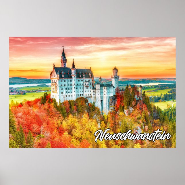 Beautiful Neuschwanstein Castle, Germany Poster (Front)
