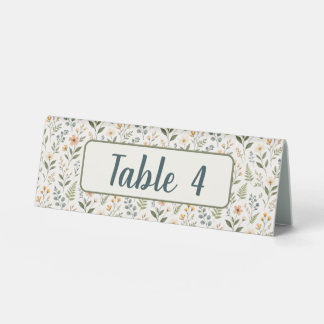 Beautiful Neutral Earthy-Colored Wildflowers Table Tent