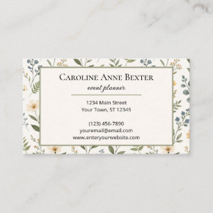 Beautiful Neutral Wildflowers in Soft Colors Business Card