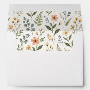 Beautiful Neutral Wildflowers Soft Colors Envelope