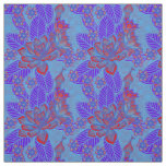 Beautiful New Designer Fabrics - Blue &amp; Red Floral Fabric