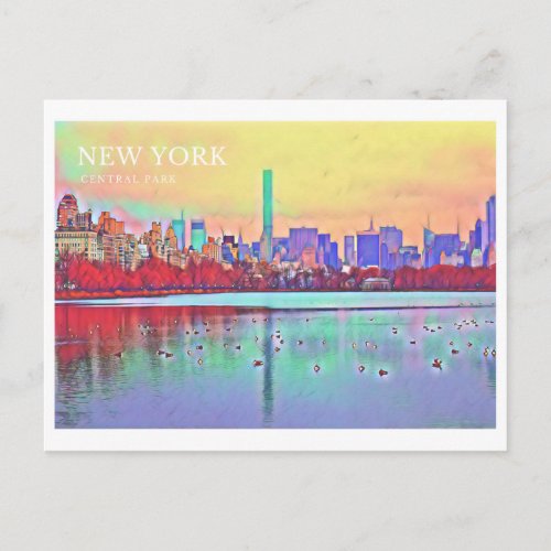 Beautiful New York Central Park postcard