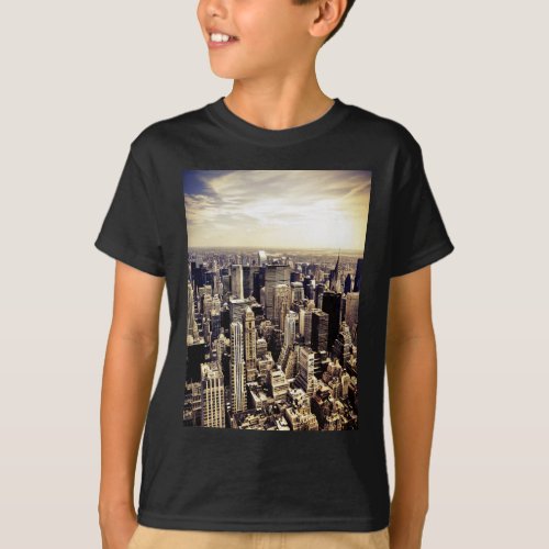 Beautiful New York City Skyscrapers Skyline T_Shirt