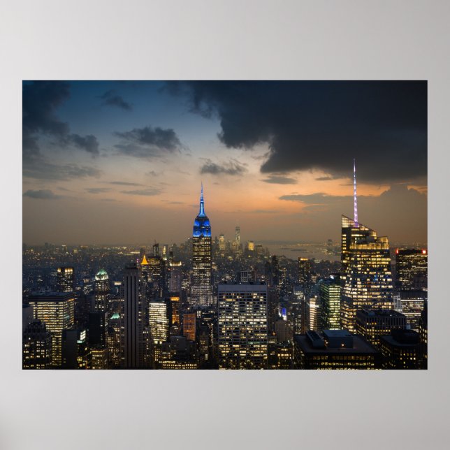 Beautiful New York Evening Skyline Poster (Front)
