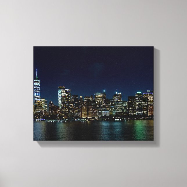 Beautiful New York Skyline at Night Canvas Print (Front)