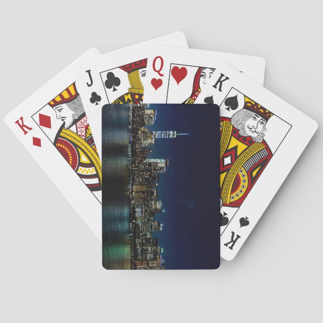 Beautiful New York Skyline at Night Poker Cards (Back)